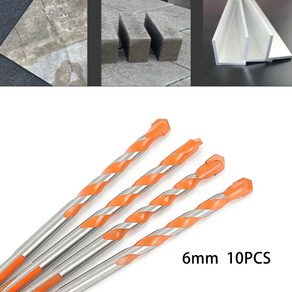 

10pcs 6mm Threaded Triangle Drill Bit Multifunctional Wall Tile Concrete Marble Overlord Diamond Electric Drilling Drill Bit