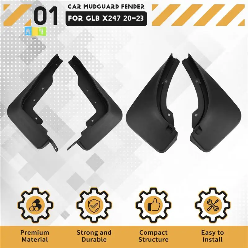 

A04E-Car Mudflapor For Mercedes-Benz GLB X247 2020-2023 Fender Mud Guard Flap Splash Flaps Mudguards Accessories