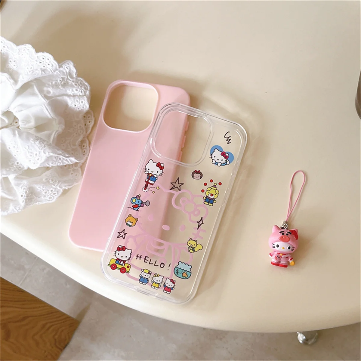 

Cartoon pink line blinking blush cute cat Phone Case For iPhone 16 15 14 13 Pro Max fundas iphone 15 case Protective cover