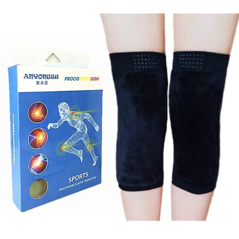 Winter Add Wool Thickening Silicone Antiskid Knee Sleeves Men Women Keep Knee Warm Compression Pressure Leg Warmer