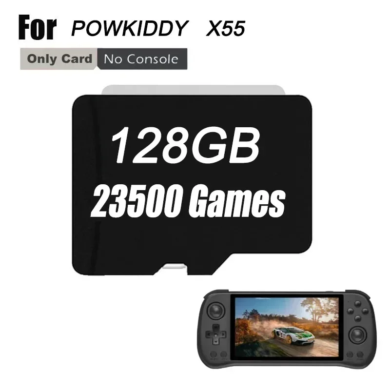 POWKIDDY X55 ريترو وحدة تحكم بجهاز لعب محمول بطاقة ماموري Tf بطاقة ألعاب محملة مسبقًا 450 PSP في 1 بطاقة آلة الألعاب الكلاسيكية لعبة ريترو