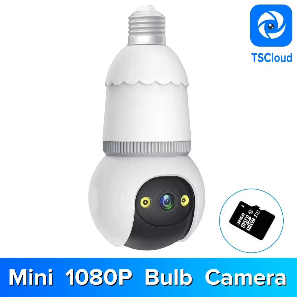 Light Bulb Security Camera 5G/2.4GHz Wireless Indoor Camera with Night Vision, Motion Detection, 360° Remote Viewing, E27 bulb