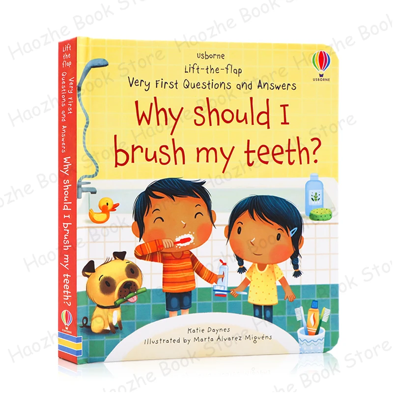 Very First Questions and Answers: Why Should I Brush My Teeth? Usborne Lift the flap Children\'s Activity English Book Montessori