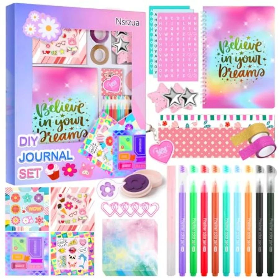 

DIY Journal Kit for Girls, Toys for Ages 8-14 and Birthday Gifts for Girls