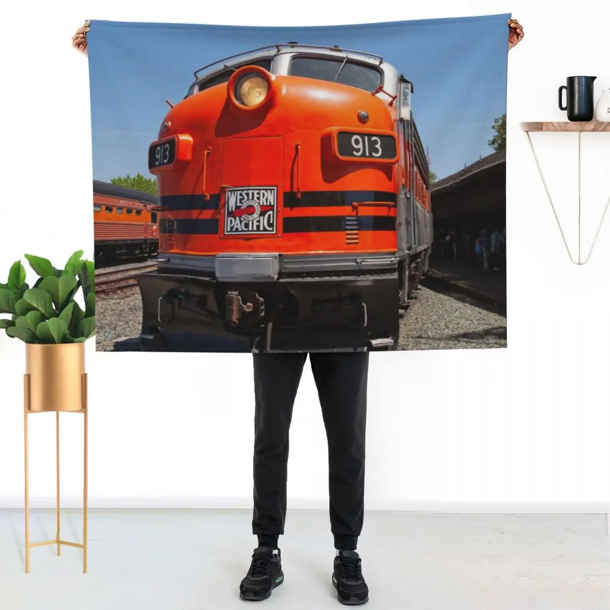 Western Pacific Train Locomotive Throw Blanket Giant Sofa For Decorative Sofa Bed Fashionable Sofas anime Beautifuls Blankets