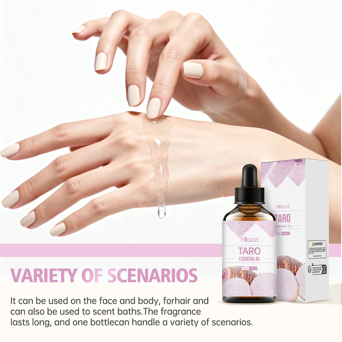 Taro essential oil, with its sweet food aroma, is suitable for diffusers, hair care, and body massage.