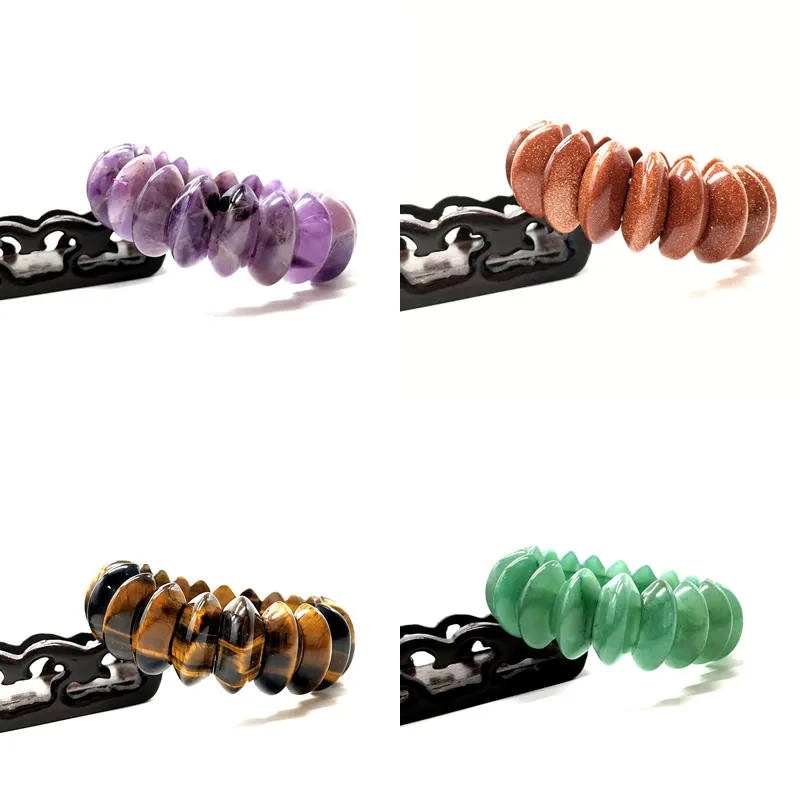 

Natural Stone 10X23MM Amethyst Amazon Crystal Half Moon Elastic Bracelet for Men and Women Fashion Charm Jewelry Gift