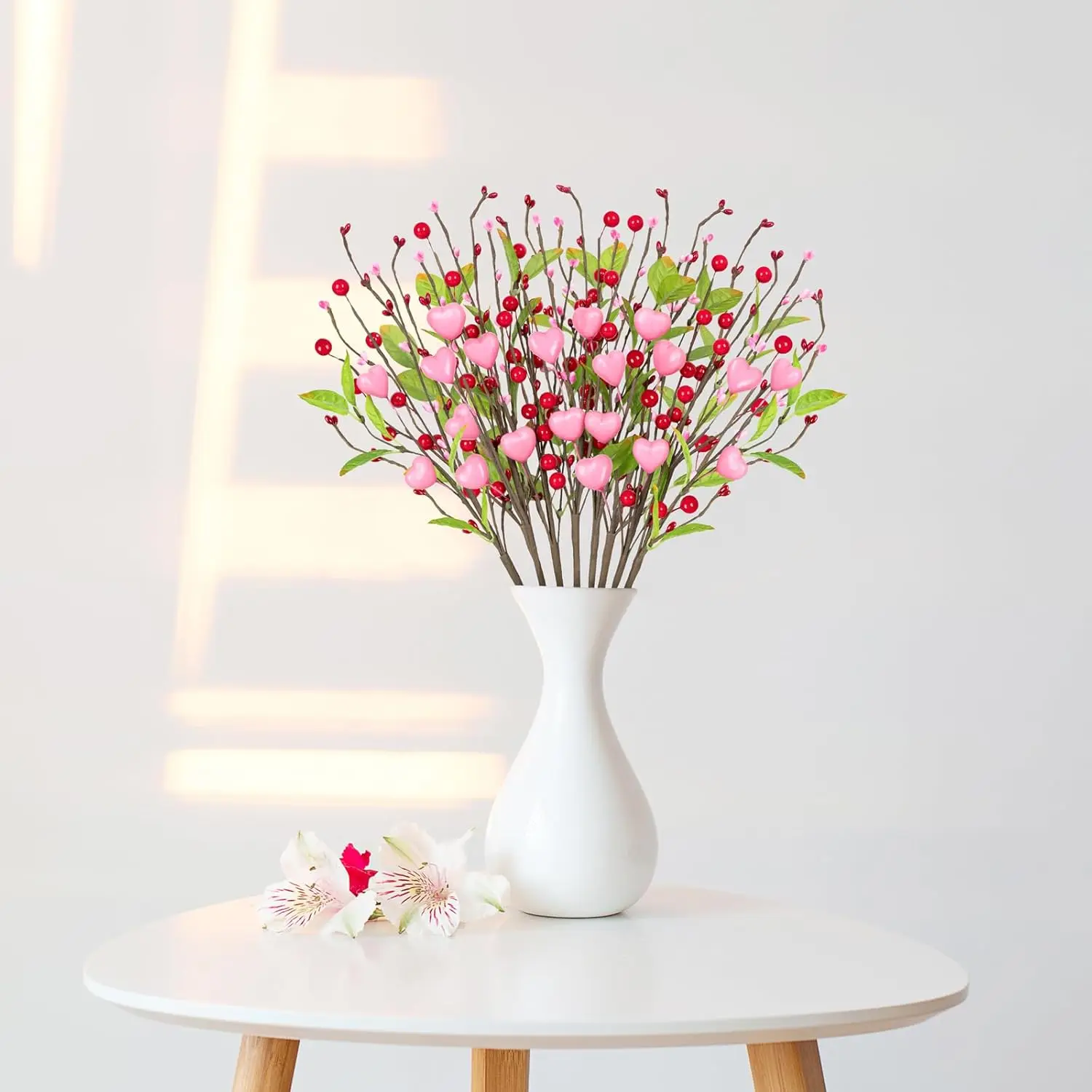 

Heart Shape Berry Valentine's Day Decoration 3/6 Pieces Artificial Flowers Berry Flower Stem Branches Valentine's Day Wedding