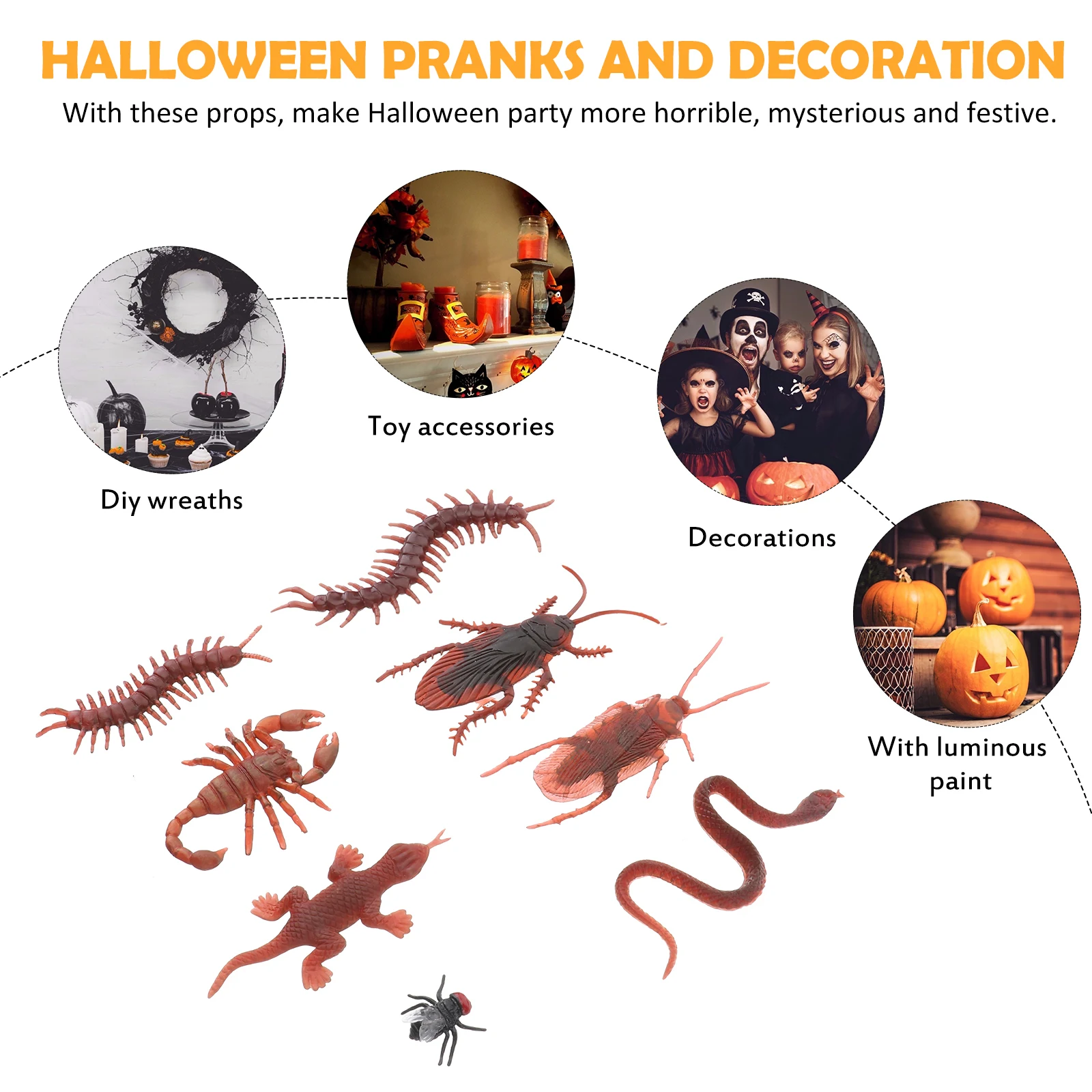 

80 PCS Prank Bug Toys Artificial Insect Fake Realistic Bugs Model Figures Ladybug