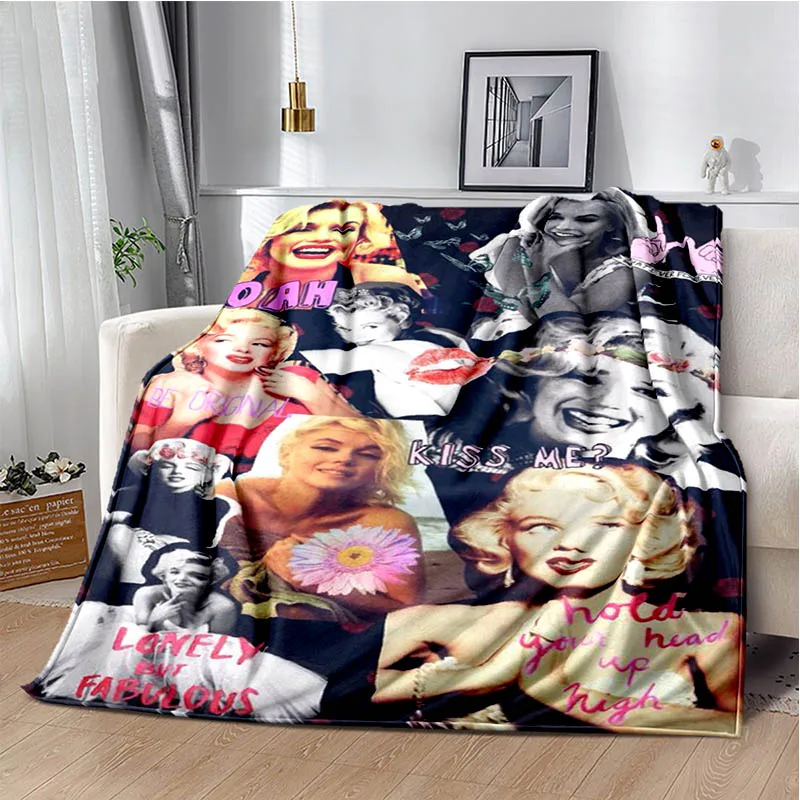 Marilyn Monroe Printed blankets picnic blanket Warm Flannel blankets Soft and comfortable blanket bed linings Birthday Gift