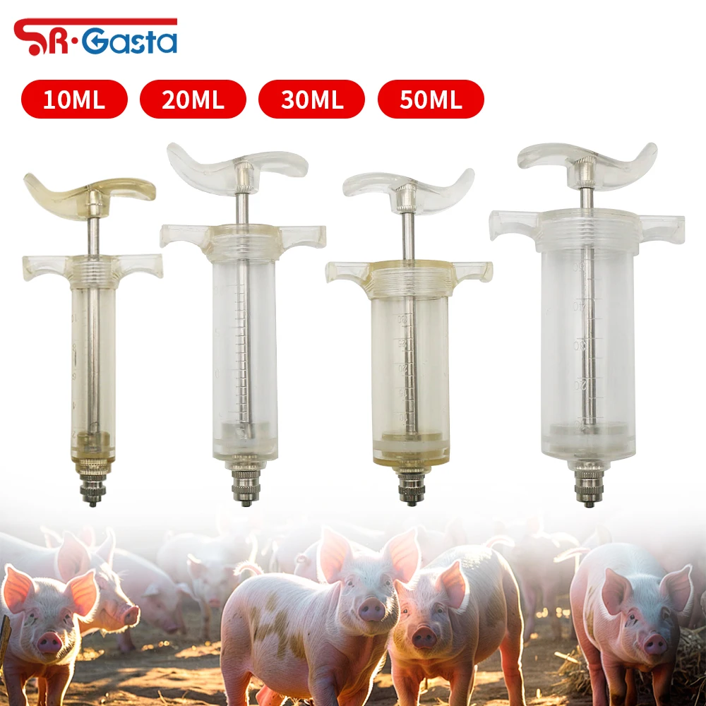 Jeringa de alimentación para loros TPX de 10-50ML con 10 Uds. De agujas de acero inoxidable adecuadas para aves de corral, animales, cerdo, vaca, oveja, cerdo