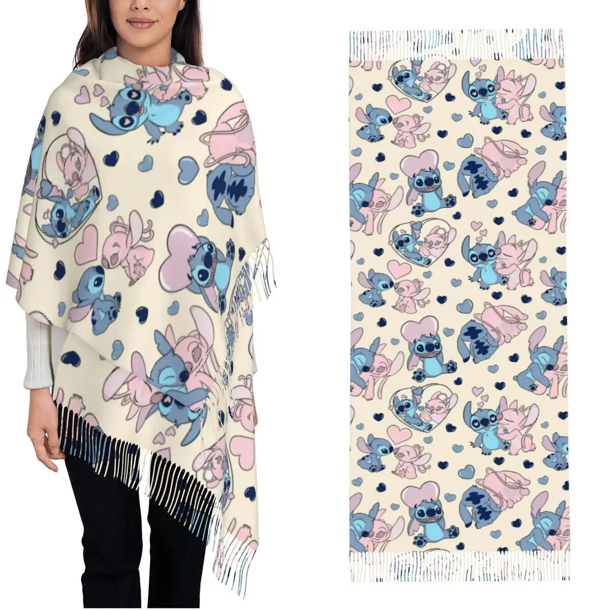 

Stitch And Angel Love Women's Scarf Pashmina Shawls and Wraps for Evening Dresses Travel Cashmere Feel Large Scarves