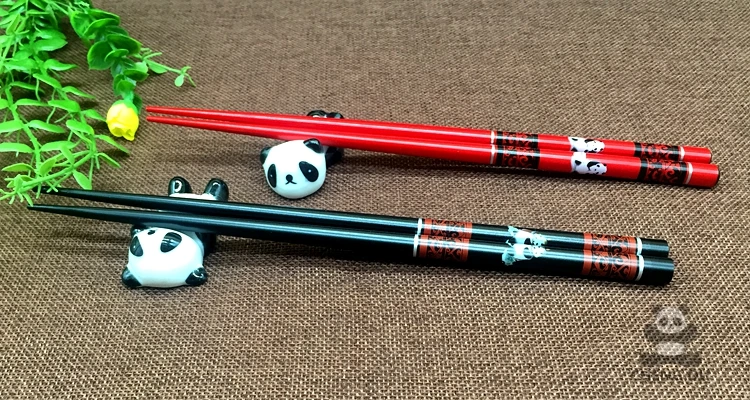 Chinese Panda Chopsticks Japanese Korean Sushi Solid Wood Chopsticks Wedding Gift Chop Sticks Hashi Two Pairs Chopsticks Set