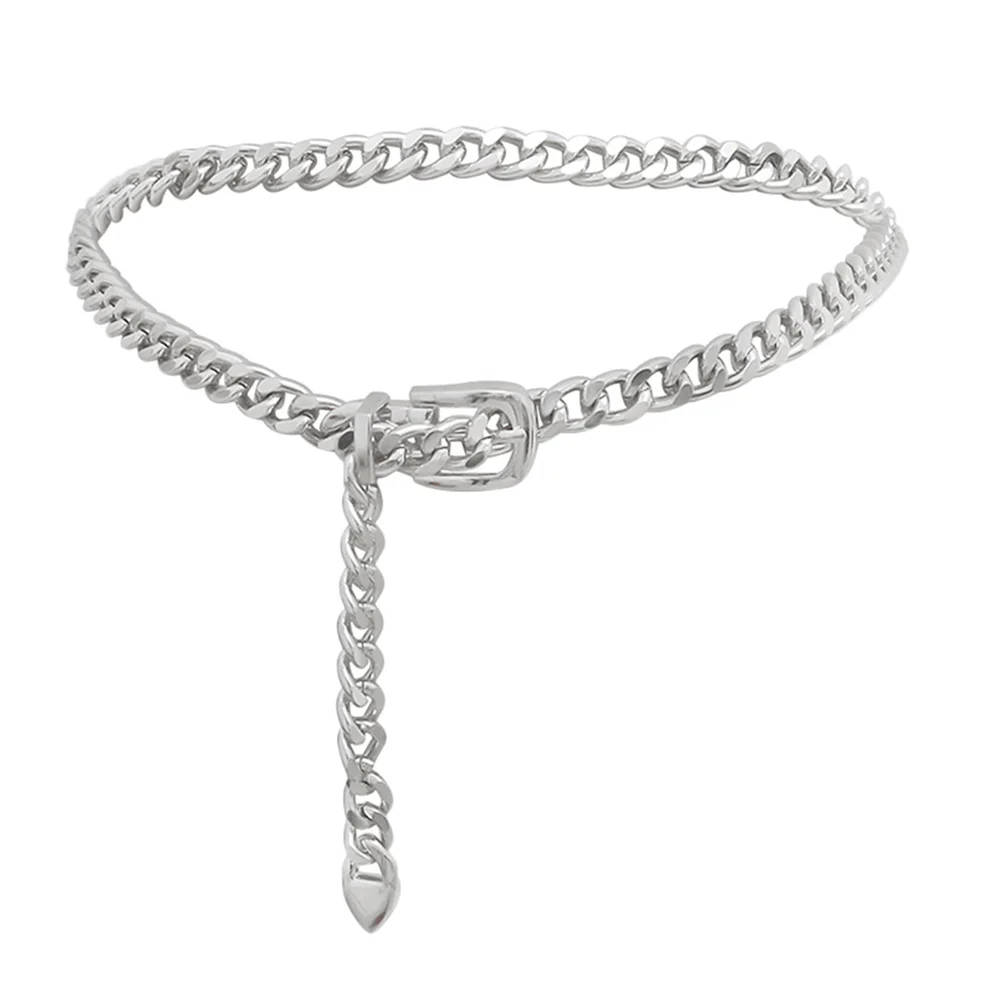

Metal Chain Belt Women Punk Waist Chains Silver Aluminum Plated Durable Fashion Universal Pants Dresses Summer Beach Wear