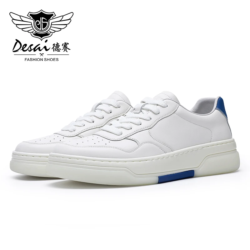 DESAI Full Grain Leather Men Shoes Soft Bottom Casual Sneaker For Men Business Worker Breath 2023 Designer Fashion