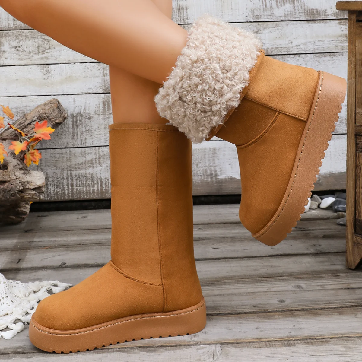 Snow Boot Fur Lined - Opvouwbare, warme, pluche, antislip sneeuwlaarzen, winterlaarzen