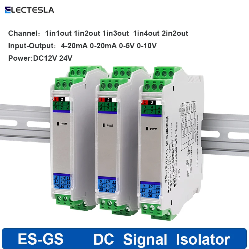 

Analog Signal Isolator Input Output 4-20mA 0-5V 0-10V High Precision DC Transmitter Current DC24V Signal Isolator Transmitter