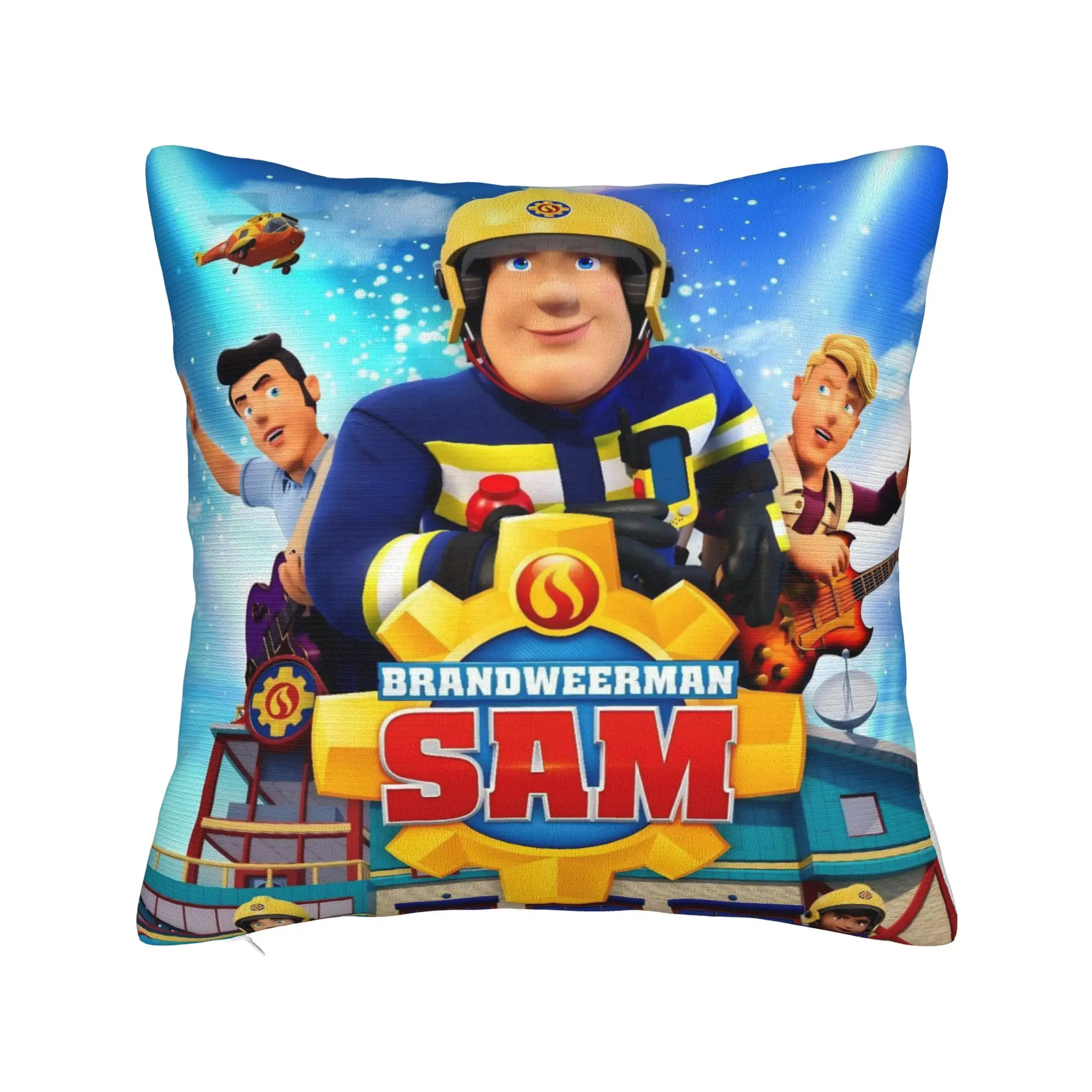 Fireman Sam Square Pillow Covers Polyester Couch British Children Television Cushion Case Funny Home Decoration Pillowcase 40*40