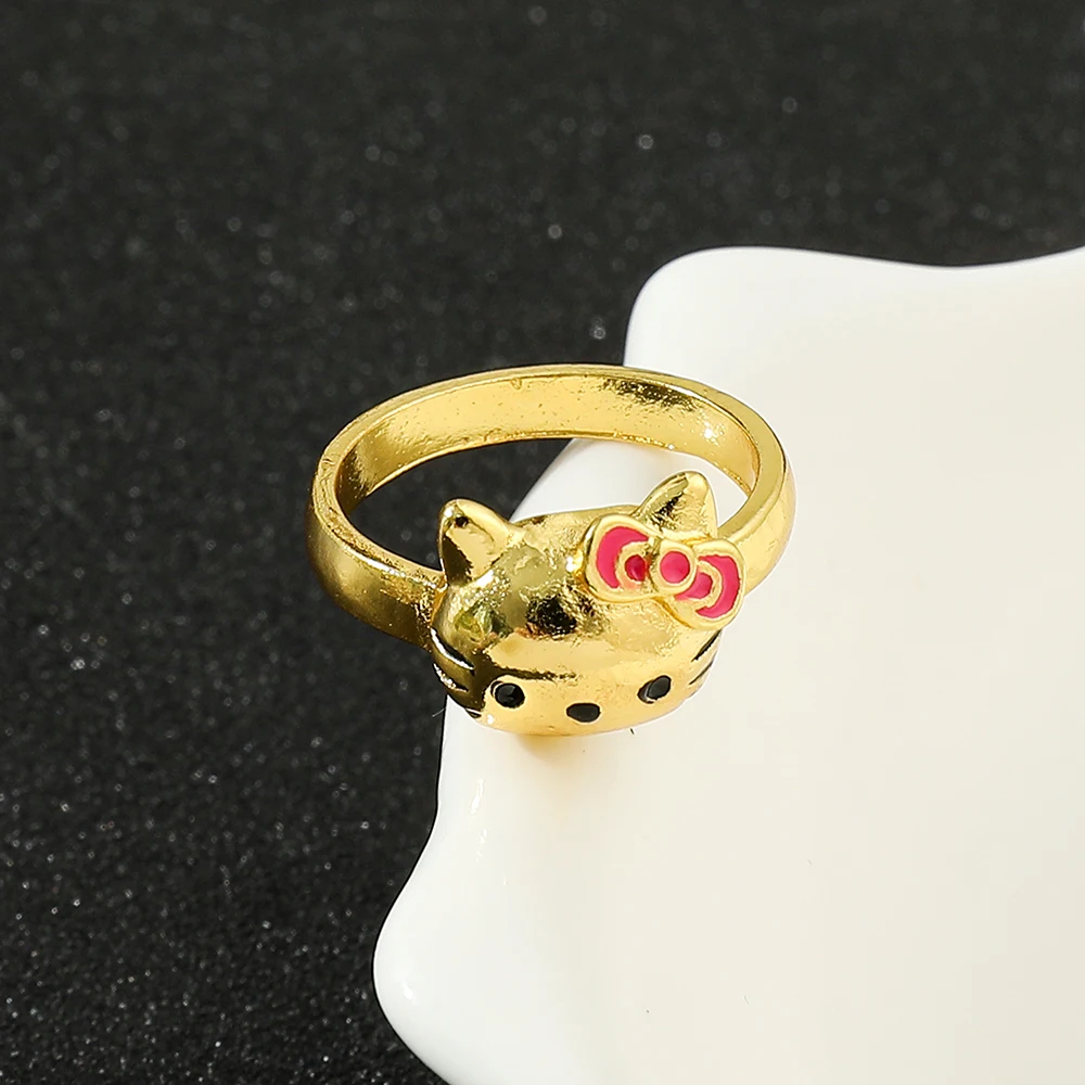 New Sanrio Hello Kitty Rings Women Cartoon Simple Trendy Rings Sweet Girl Ring Holiday Gift  for Friends