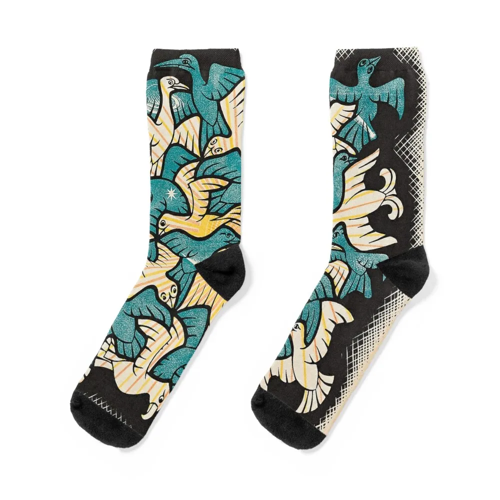 

m c escher art paintings Socks loose heated hiphop christmas stocking Socks Male Women's