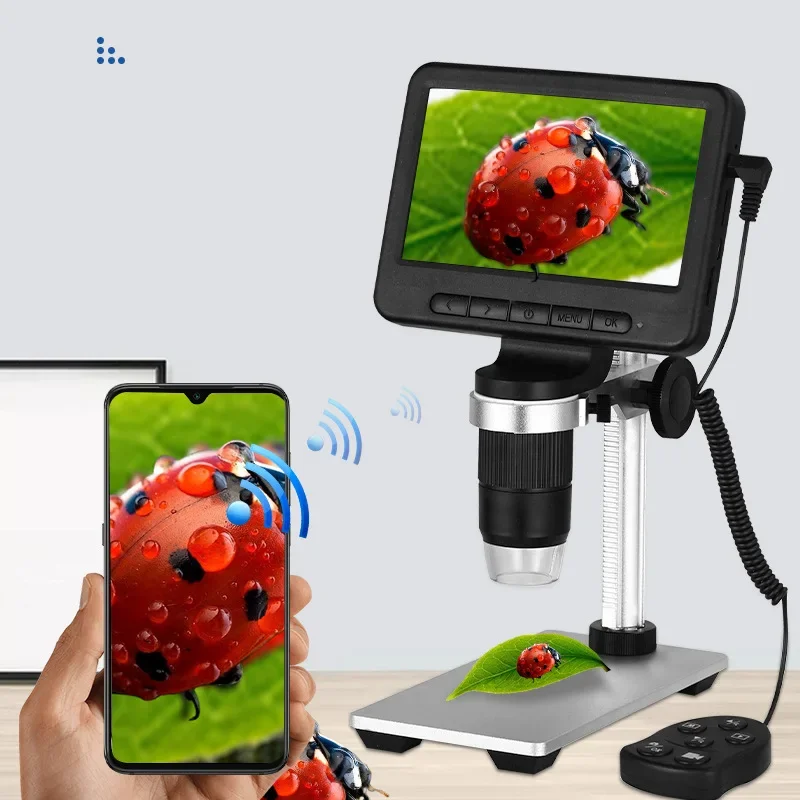 MS2 high definition 5 inch screen digital microscope supports WiFi same screen connection computer measurement