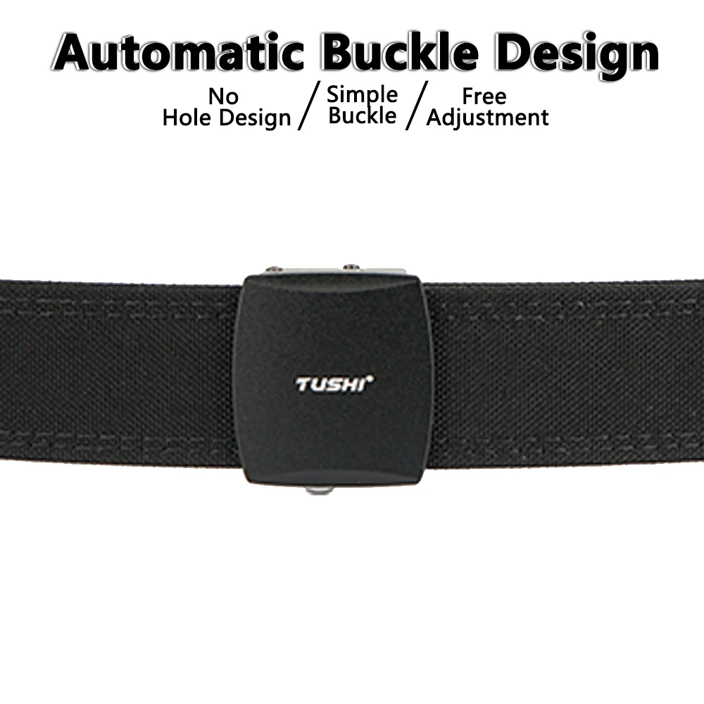 TUSHI Cintura da uomo militare dura Fibbia a sgancio rapido Cintura tattica multi-dimensione per uomo Cintura unisex Cintura da esterno Accessori IPSC