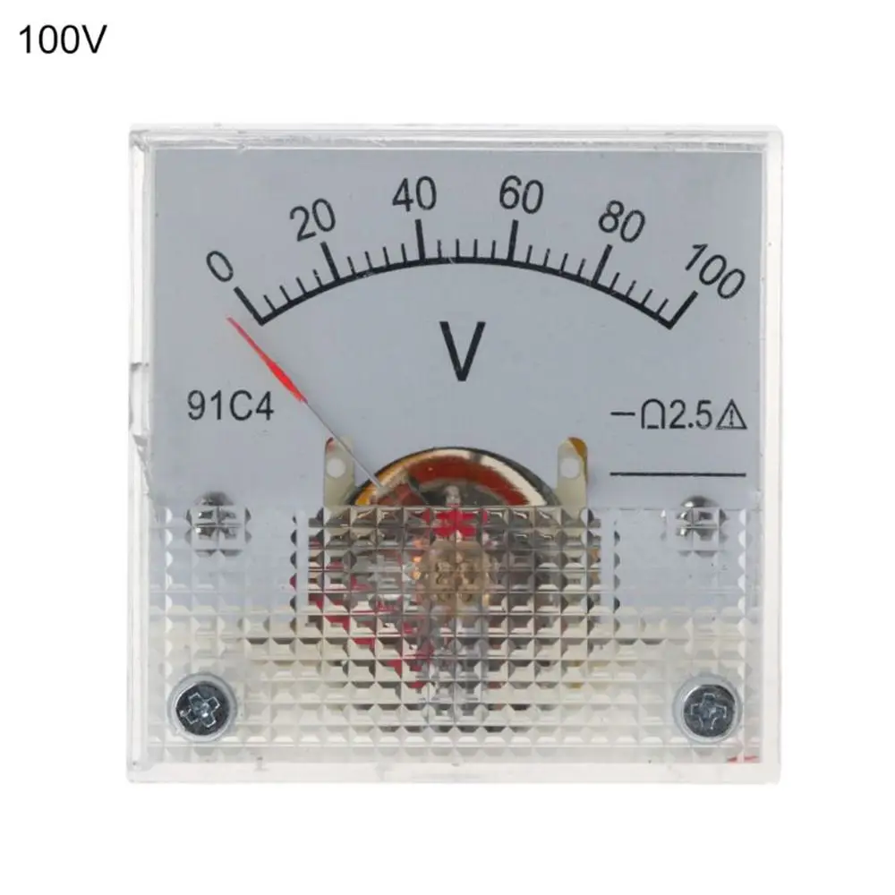 Pointer Type DC Voltmeter 91C4-V Class 2.5 Accuracy Analog Panel Meter 0-5V 20V 30V 100V 150V 250V Analog Mechanics Plate table