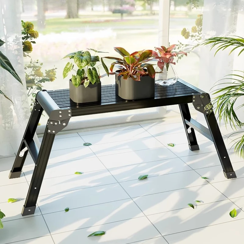 Foldable Aluminum Alloy Step Stools Multifunctional Workbench Camping Stool Heavy Duty Ladder Chair Save Space Kitchen Furniture