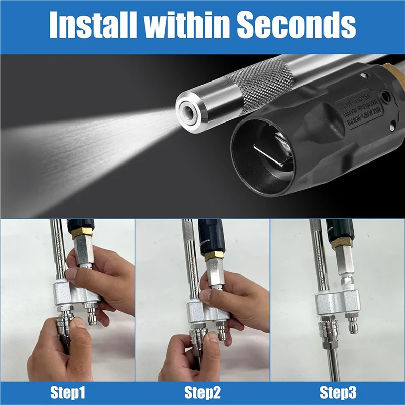 MCGS-2X غسالة الضغط الكيميائية طرف M5 فوهات تويست، مطلق كيميائي طويل المدى لـ 3-7 GPM، توصيل سريع 1/4 بوصة #3