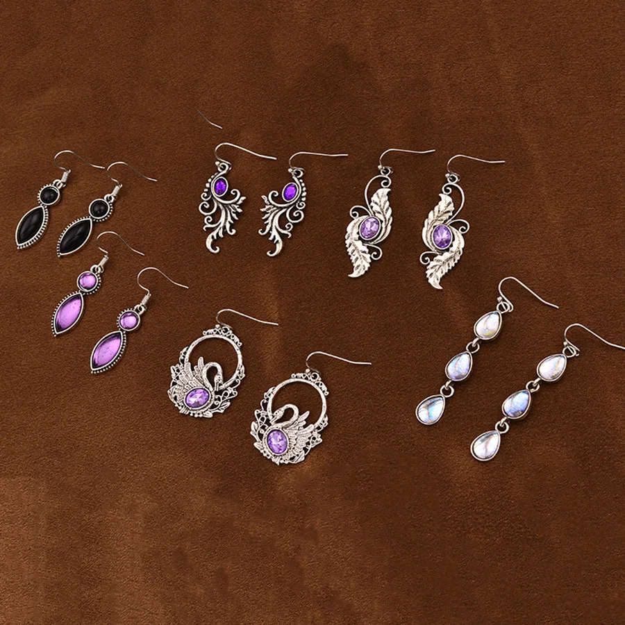 

DIY accessories Stylish and exquisite, elegant temperament, diamond-encrusted gemstone set, earrings, women's diverse hundreds o