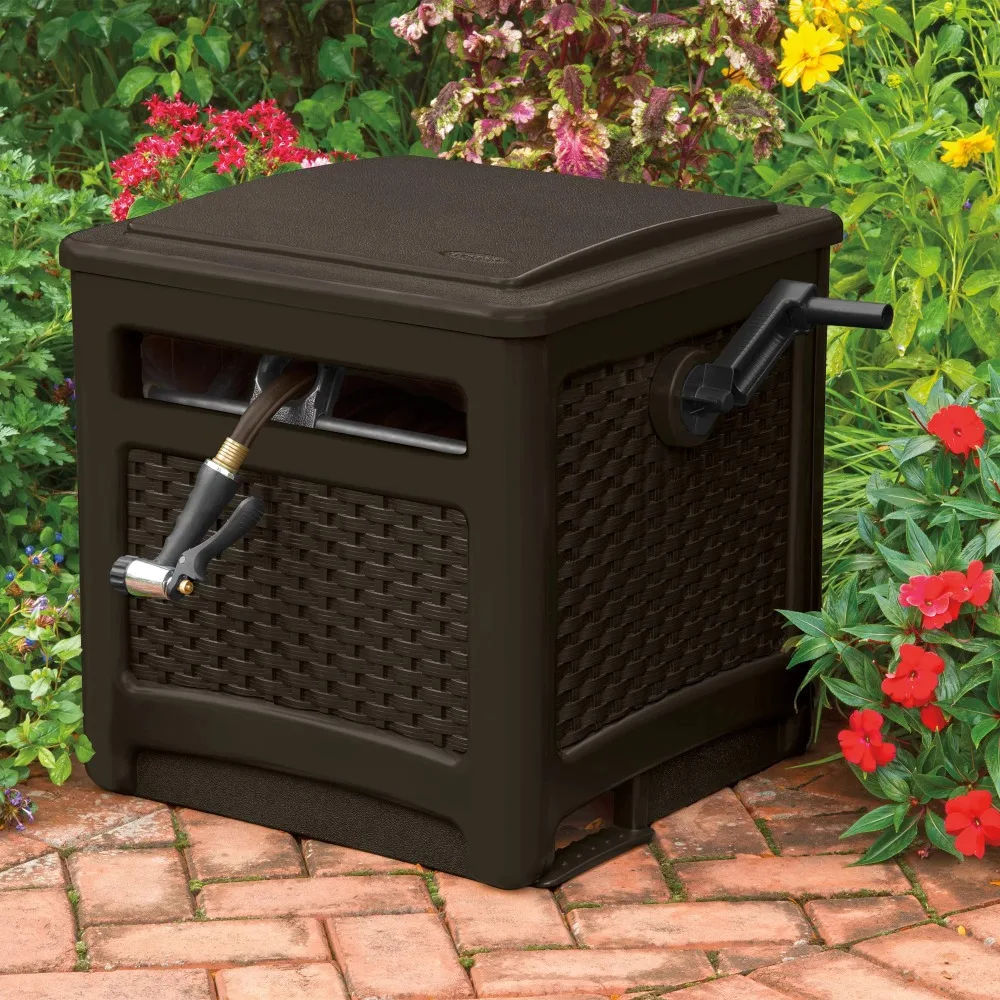 

225-foot Brown Braided Furniture Garden Hose Guide and Hidden Organizer, Durable Tibia, Lightweight, Convenient