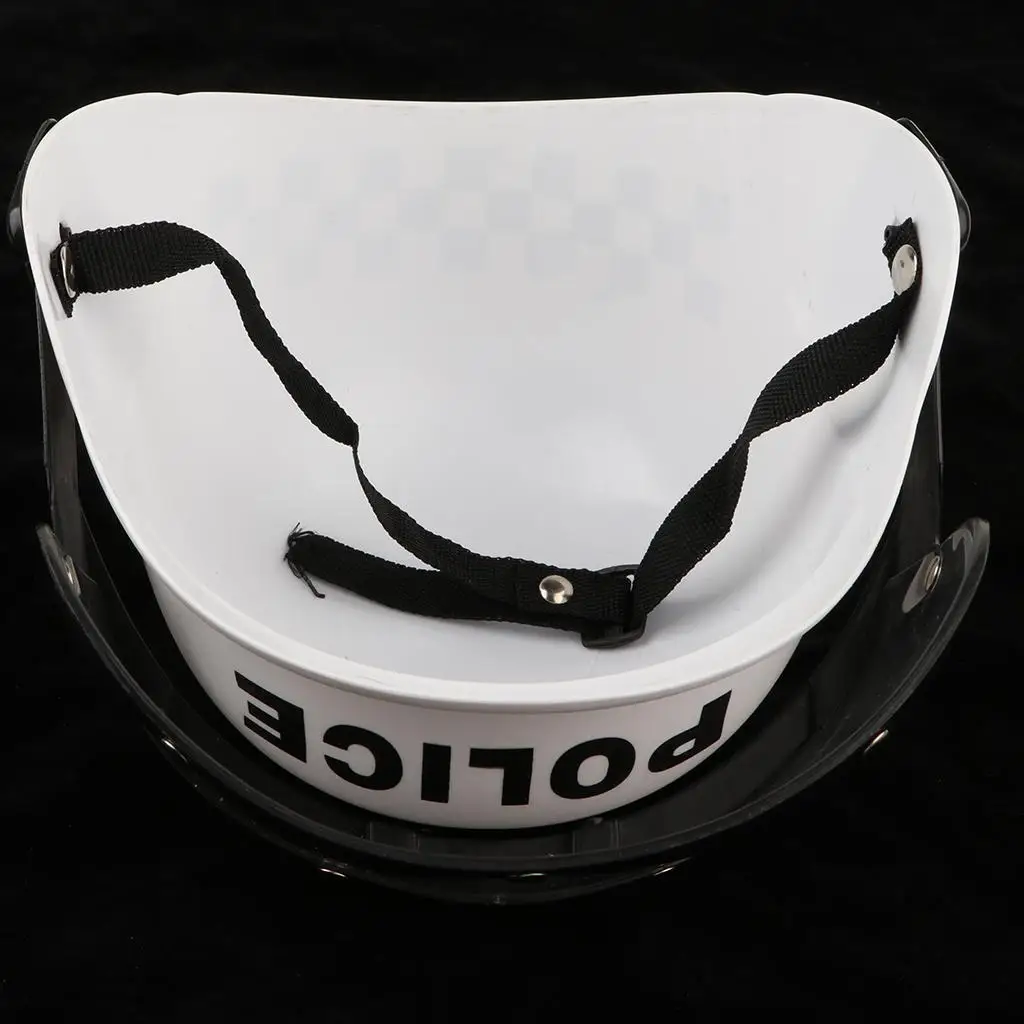 Adjustable Kids Police Riot Helmet Pretend Play Toy White Cop Motorcycle Hat for Educational Fun