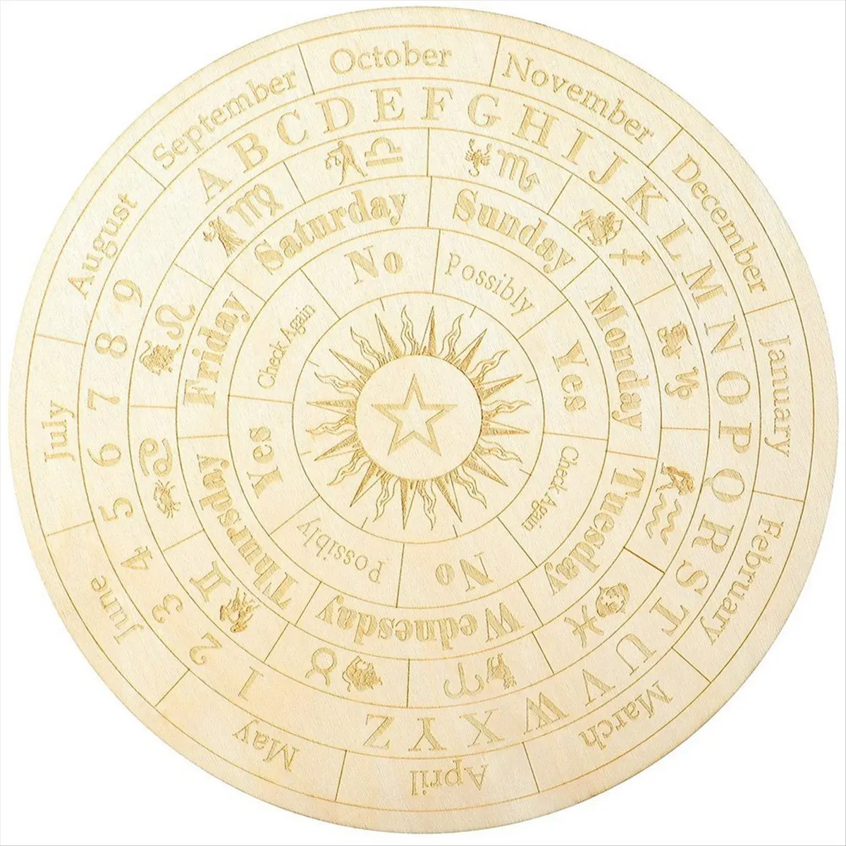 A95G Star Pendulum Board Wooden Dowsing Board Divination Metaphysical Message Board