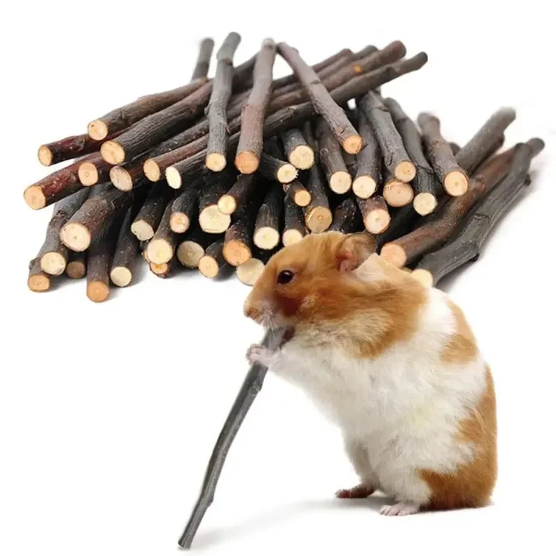 Palitos de Madera 100% Naturales de Rama de Manzana para Masticar, para Conejos, Chinchillas, Cobayas y Hámsteres, para Limpiar los Dientes