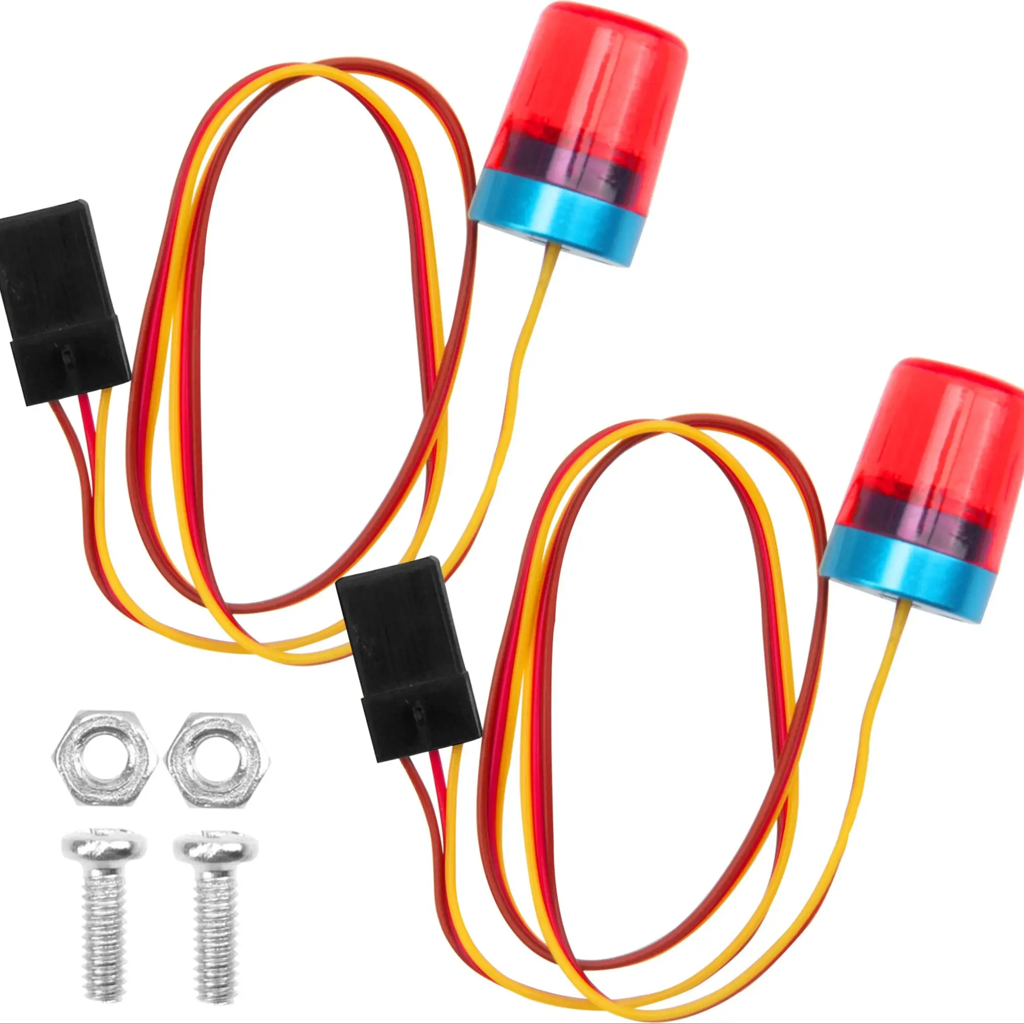 2 Stück Multifunktions-RC-LED-Blitzlichter Alarmlampe Blinkendes Leuchtfeuerlicht für 1/10 TRX4 SCX10 RC Crawler 1/14 Tamiya Traktor ﻿ – Detail 1