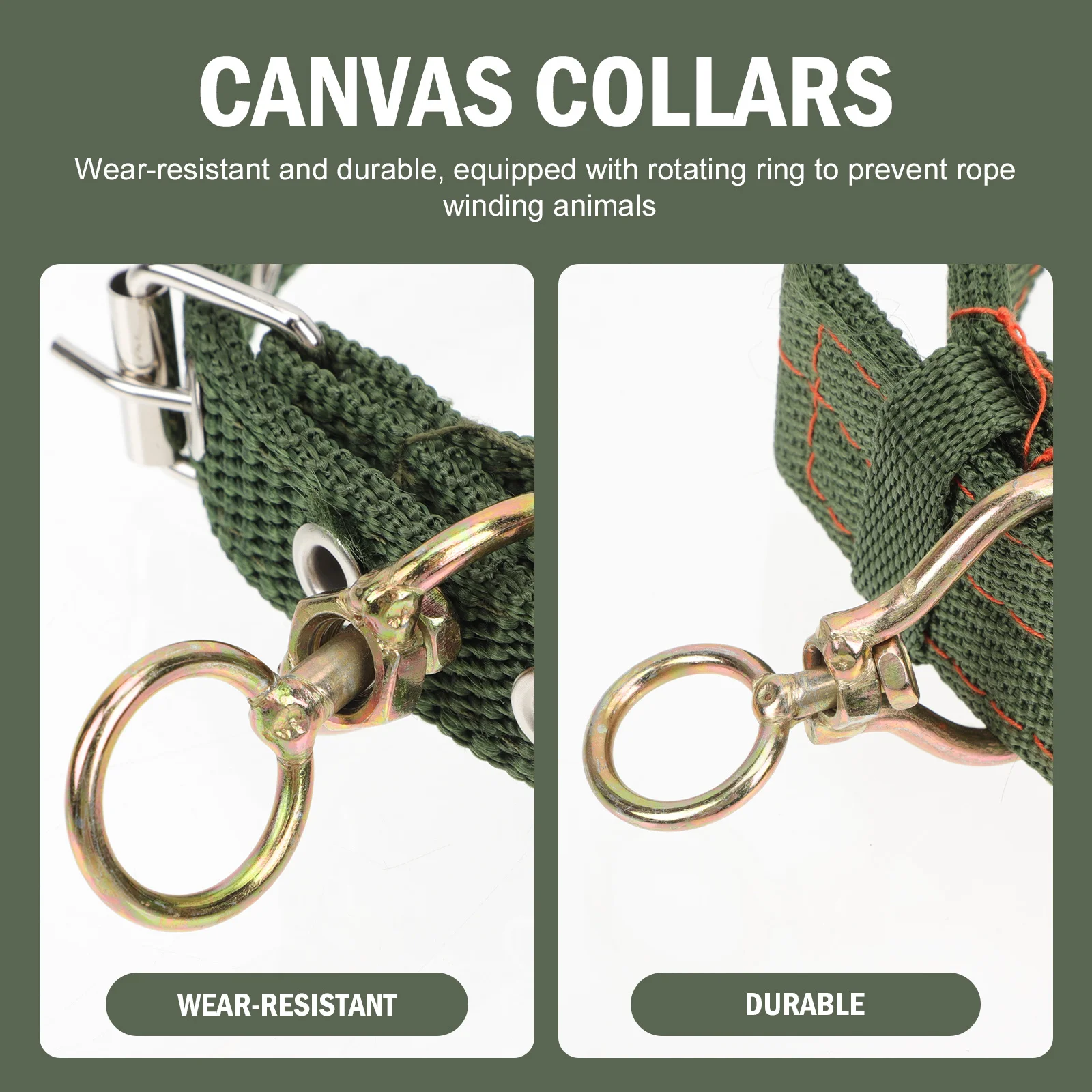 

2Pcs Collars Heavy Duty Adjustable for Livestock Safety Collars Cow Dog Cat Outdoor Ranch Farm Use Rotating Ring