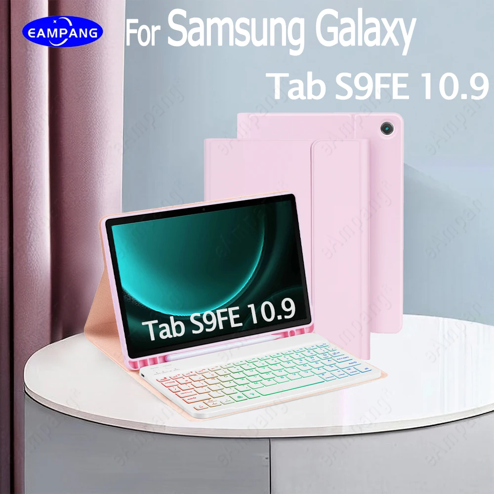 For Samsung Galaxy Tab S9 FE 10.9 Case Keyboard SM X510 X516B AZERTY Russian Korean Hebrew Spanish Portuguese Backlight Keyboard