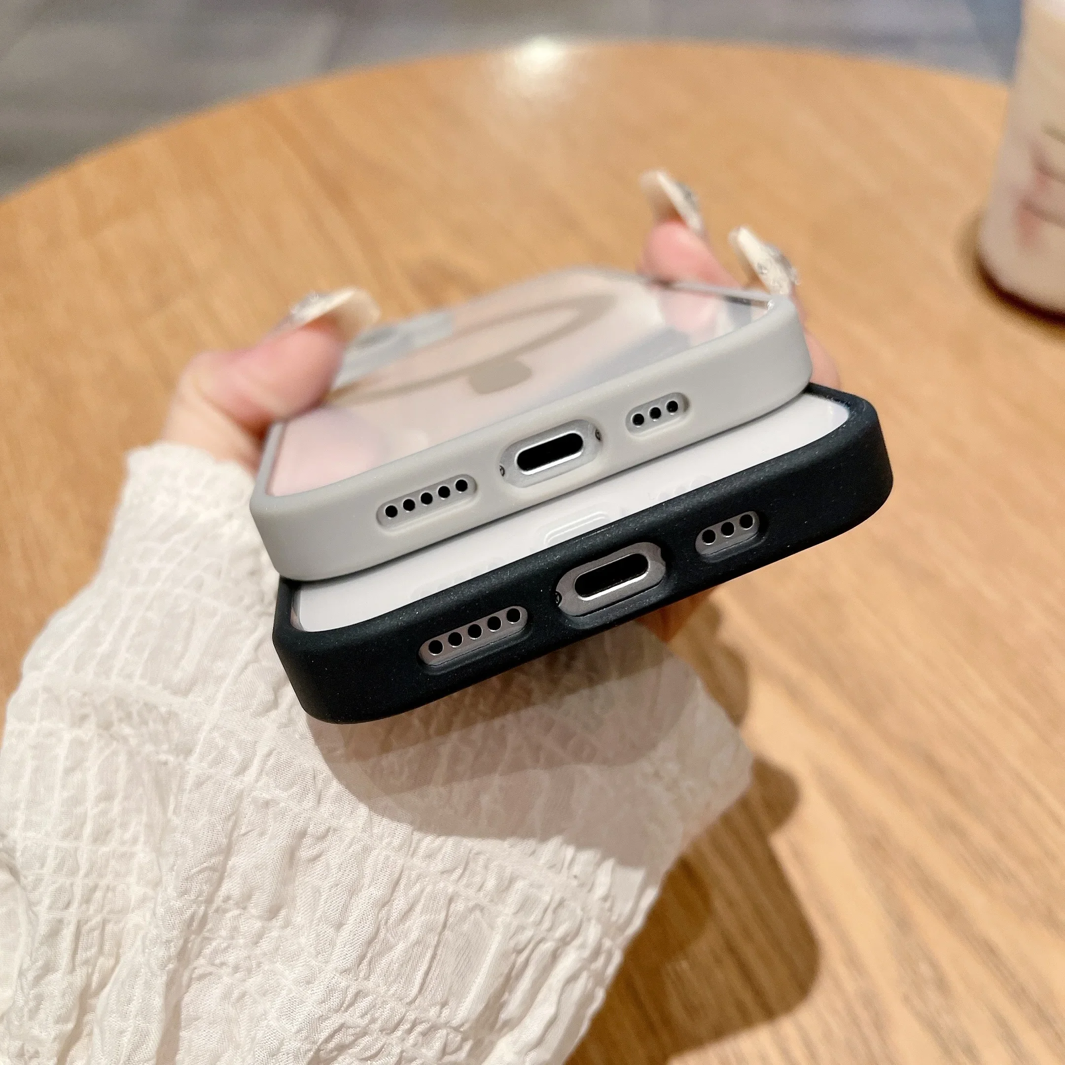 Luxury Magsafe Transparent Case For iPhone 16 15 14 13 12 11 Pro Max X XS Max XR 13 Mini 7 8 Plus Magnetic Wireless Charge Cover - náhled 5