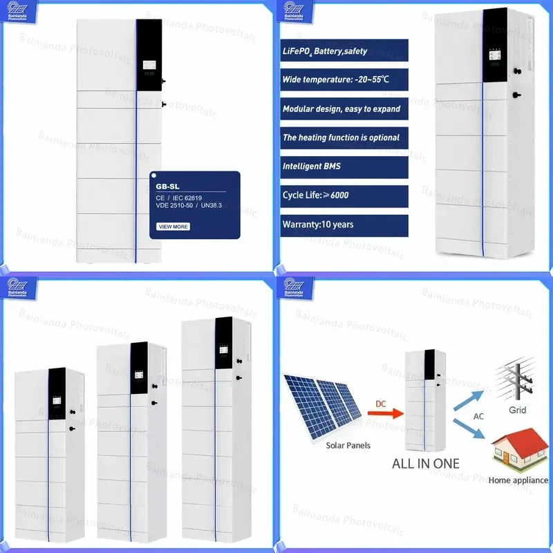 20KW Hybrid Solar Inverter High Voltage All in One ESS System LiFePO4 Battery Storage PV Power Converter Off Grid On Grid EU