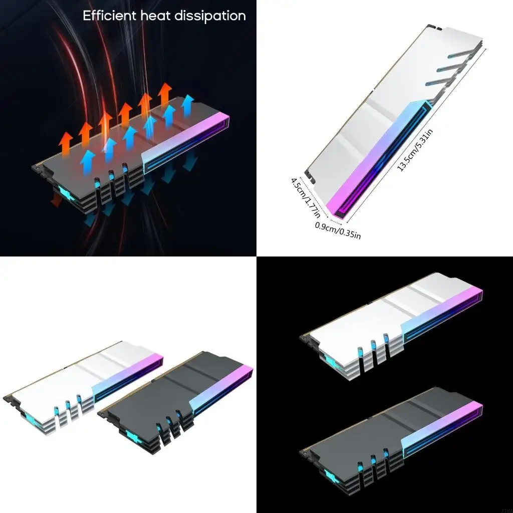 J78A Efficient Cooling Solution for Motherboard Memory Card Cooler 5V 3-Pin ARGB Heat Sink Pad Copper+Aluminum