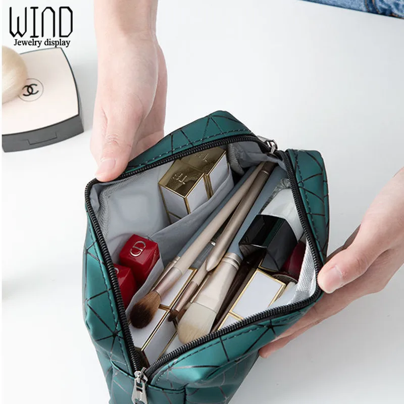 Ins Portable PU Cosmetics Lipsticks Holder Bag Travel Brush Storage Pouch Case Water-proof Credit Card Sanitary Pads Ziplock Bag