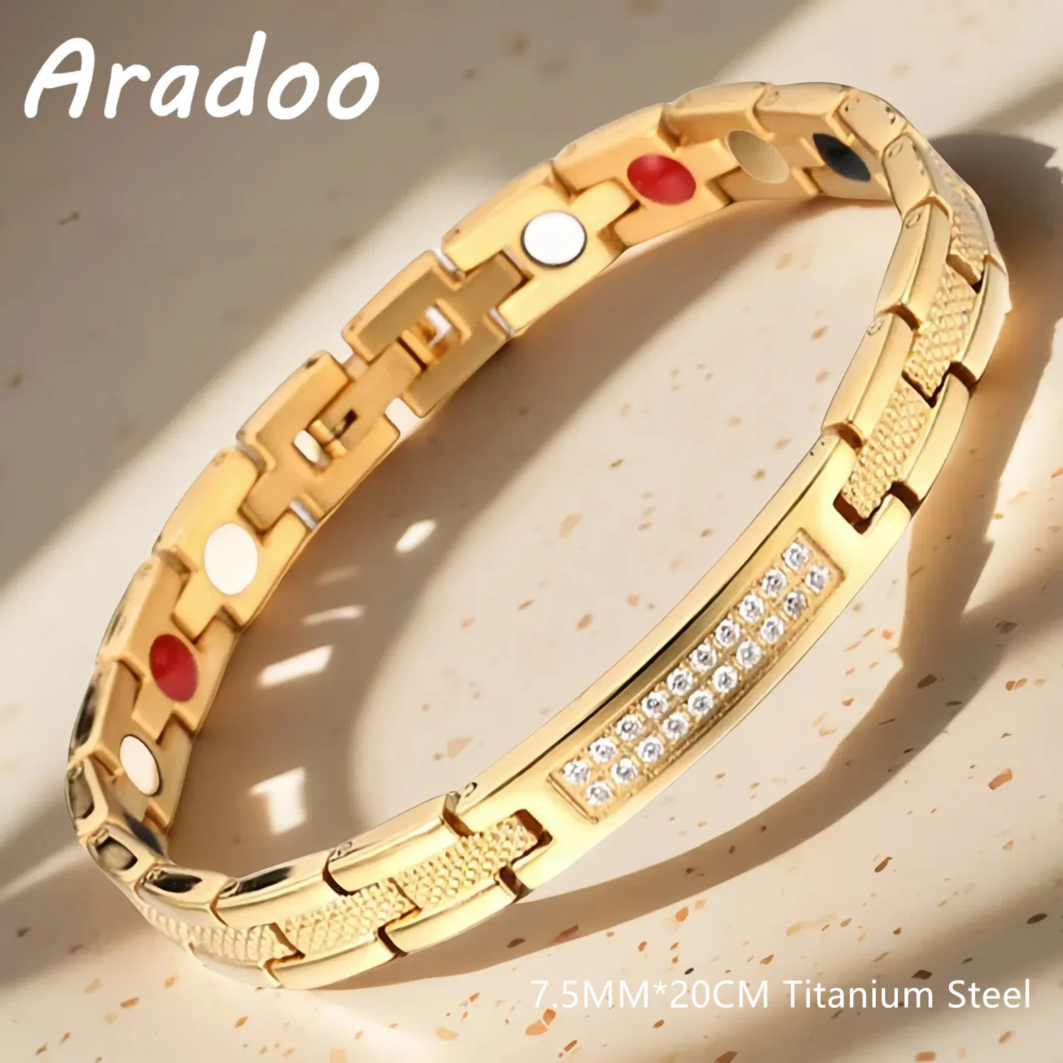 ARADOO Drachenwaage Titan Stahl Armband Zirkonia Paar Schmuck Geschenk