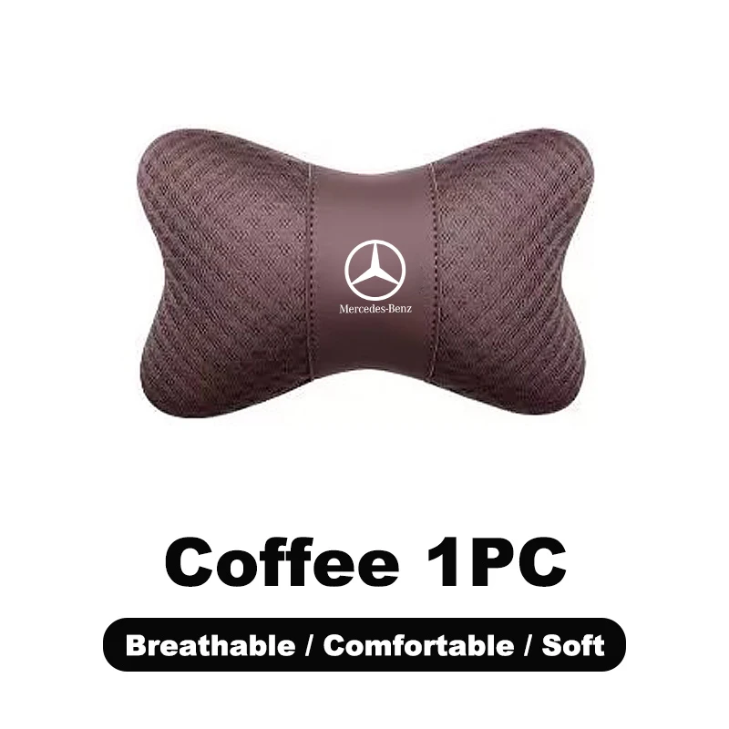 Car Headrest Lumbar Support Set Neck Support Pillow Waist Cushion Back Cushion For Mercedes Benz AMG W124 W202 W203 W204 W210