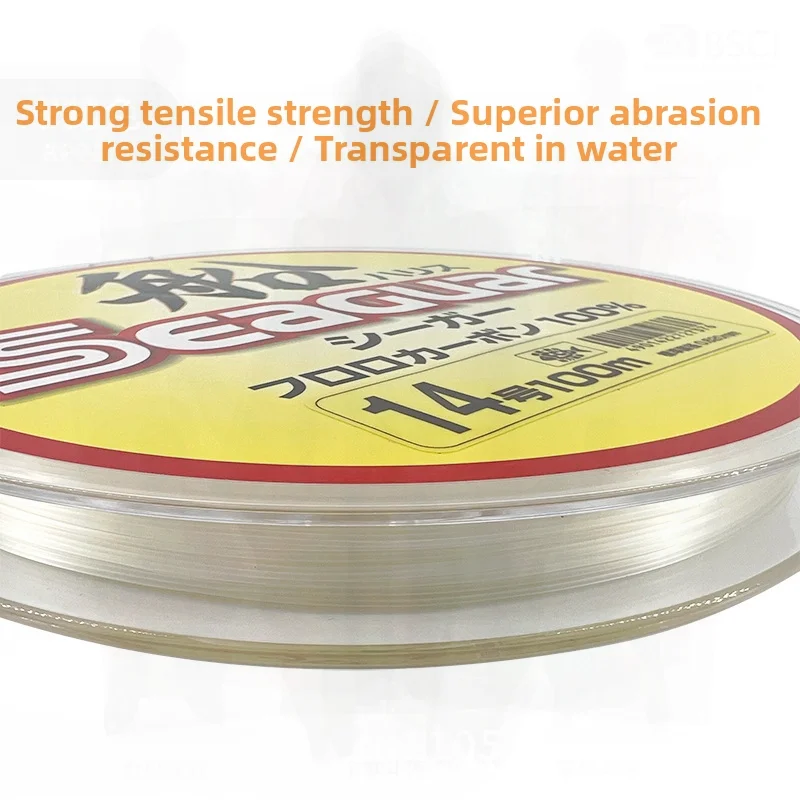 خط فرعي من الكربون من Seaguar Sig لصيد الأسماك في أعماق البحار والصخور 100 متر سلك أمامي من الفلوروكربون الشفاف خط صيد أصل ياباني