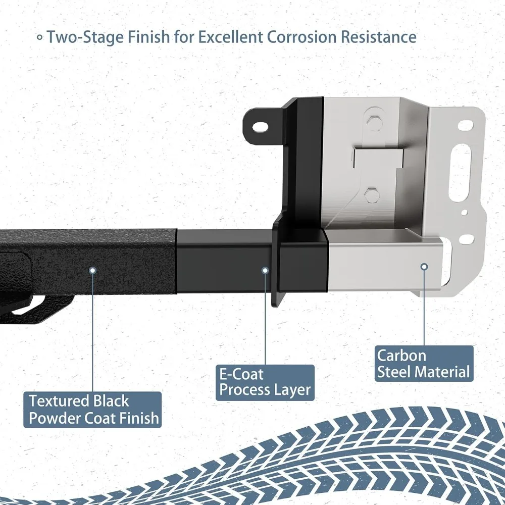 وصلة مقطورة شديدة التحمل مقاس 2 بوصة من الفئة 3 لـ 2015-2025 Ford F-150، جهاز استقبال إطار أنبوبي مربع #5