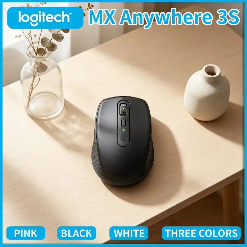 Premium Logitech MX Anywhere 3S - 8K DPI Darkfield, MagSpeed Scroll, Silent Click, 3-Device Bluetooth, Travel-Friendly Build