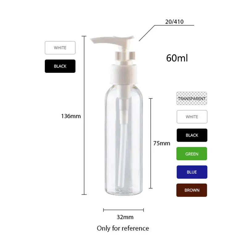 30szt 30ml 50ml 60ml 100ml Puste plastikowe butelki z pompką do balsamu PET Butelki z pompką bagnetową do rąk do higieny osobistej