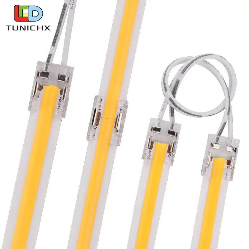 5 SZTUK 8 mm 10 mm 2-pinowych złączy taśm LED do taśm LED 2835 5050 3528 COB Bez lutowania IP20 Pojedyncze podwójne złącza końcowe