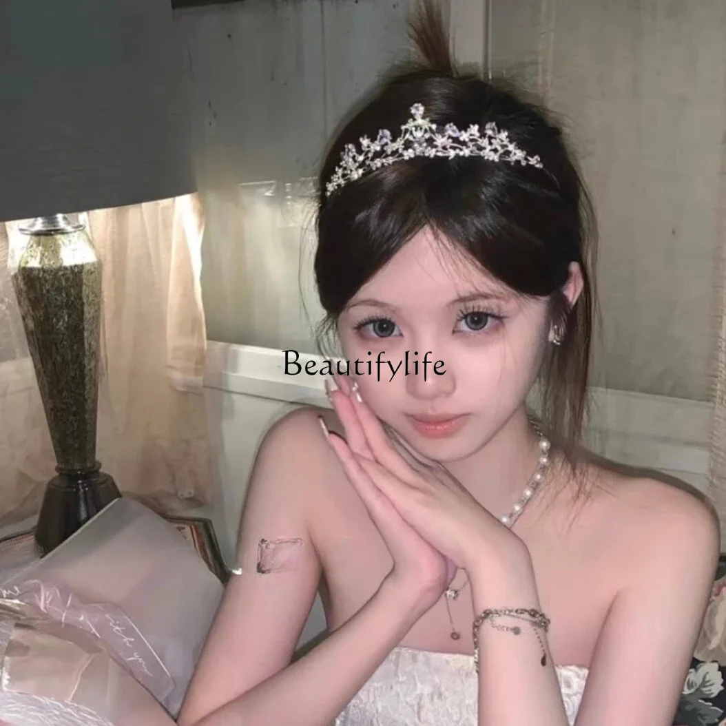 

Exquisite crown rhinestone zircon texture exquisite shining birthday crown atmosphere headband