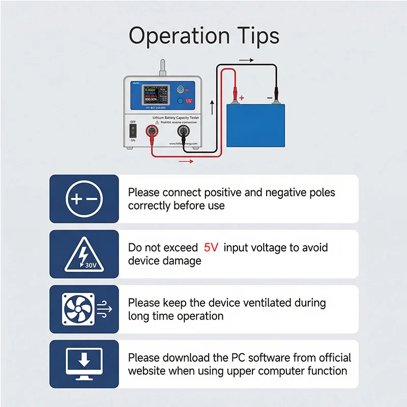 Battery Tester Battery Capacity Analyzer Charge and Discharge 50A Li-ion LiFePo4 Load Detection Aging Arrester Partial Capacity